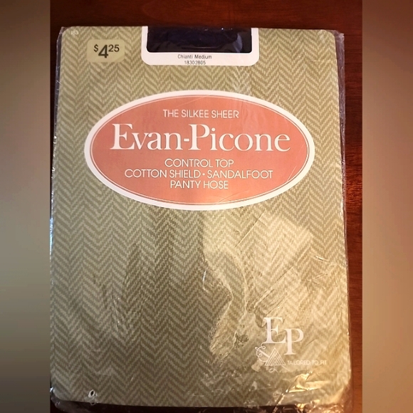 Collant Vintage Evan-Picone The Silkee Blanc – Taille Longue, Neuf Avec étiquette